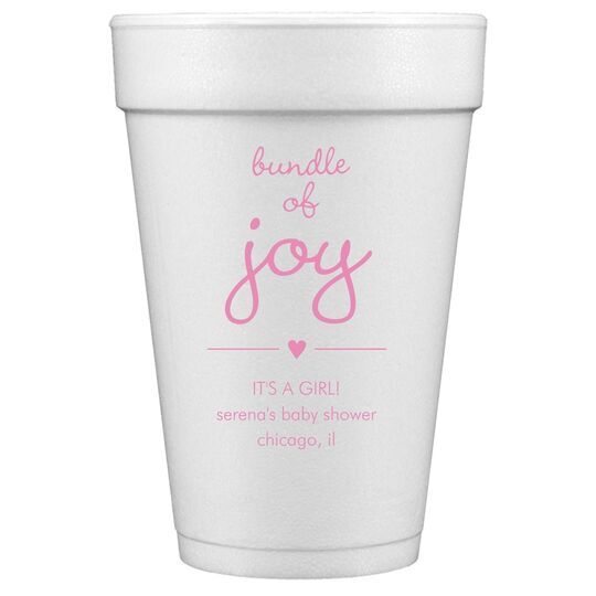 Heart Bundle of Joy Styrofoam Cups